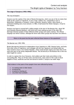 Context and analysis: 'The Bright Lights of Sarajevo'