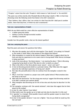 Analysing the poem: 'Prospice' by Robert Browning Analysing the poem: 'Prospice' by Robert Browning