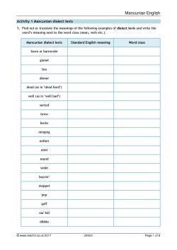 Mancunian English Mancunian English