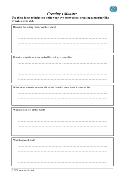 Creating a monster - help sheet