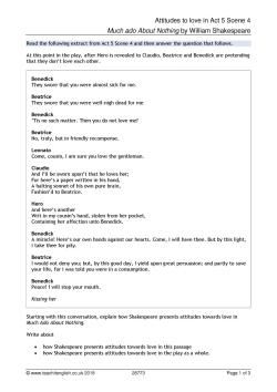 Attitudes to love in Act 5 Scene 4