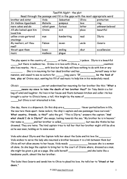 The plot - cloze exercise