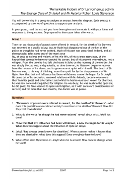 'Remarkable Incident of Dr Lanyon' group activity