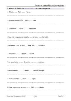 Countries, nationalities and prepositions