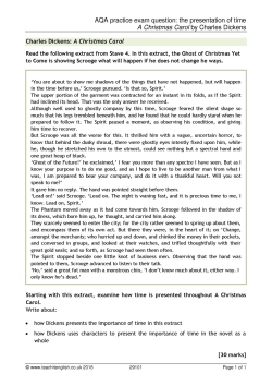 AQA practice exam question: the presentation of time