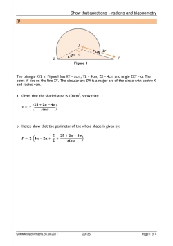 Show that questions - radians and trigonometry Show that questions - radians and trigonometry