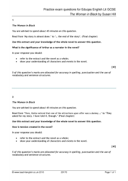 Practice exam questions for WJEC Eduqas English Lit GCSE