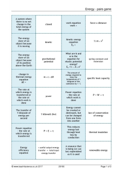 Energy – pairs game