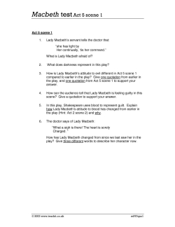 Macbeth test: Act 5 Scene 1