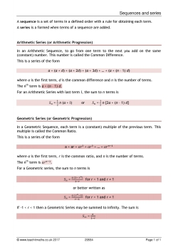 Sequences and series