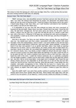 AQA GCSE Language Paper 1 Section A practice: 'The Tell-Tale Heart'