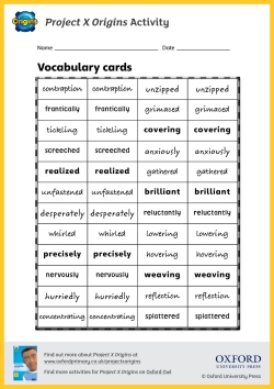 Project X Origins - vocabulary cards