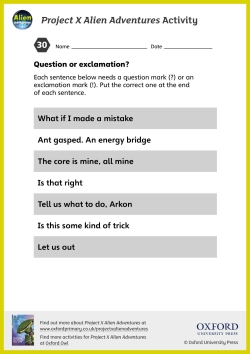 Project X Alien Adventures - question or exclamation?