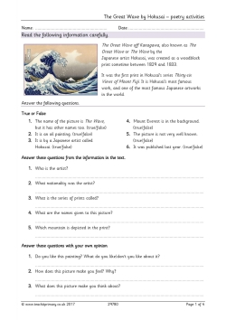 The Great Wave by Hokusai – poetry activities