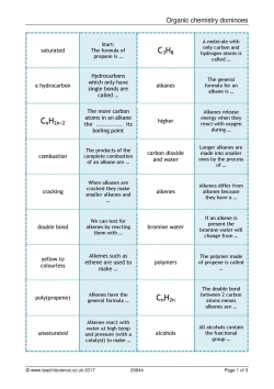 Organic chemistry dominoes
