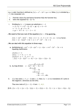 Polynomials worksheet