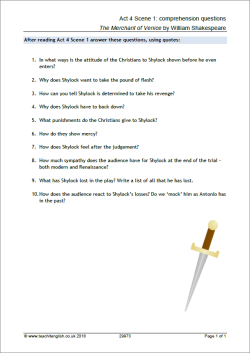 Act 4 Scene 1: comprehension questions