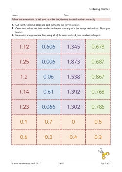 Ordering decimals