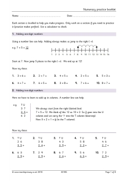 Numeracy practice booklet
