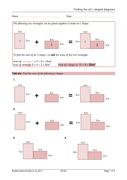 Finding the area of L-shaped diagrams