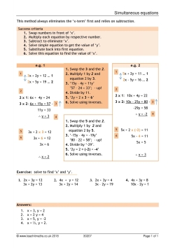 Simultaneous equations Simultaneous equations