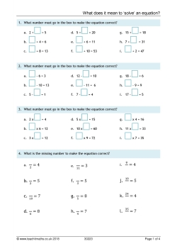 What does it mean to solve an equation? What does it mean to solve an equation?
