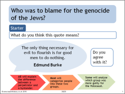 Who was to blame for the genocide of the Jews?