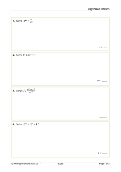 Algebraic indices Algebraic indices