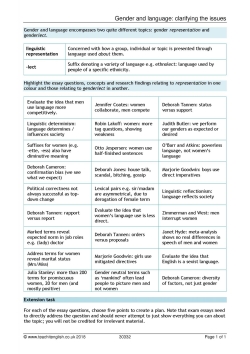 Gender and language: clarifying the issues