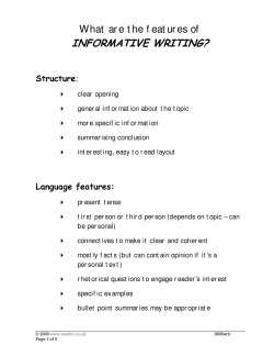 The structure of informative and persuasive writing