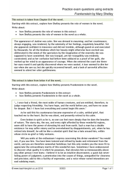 Practice exam questions using extracts