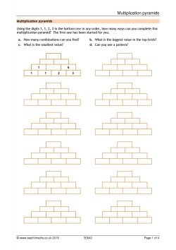 Multiplication pyramids