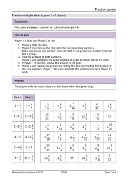 Fraction games Fraction games
