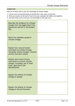 Climate change flashcards