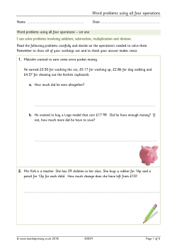 Word problems using all four operations
