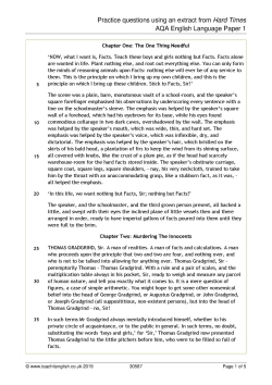 Practice questions using an extract from 'Hard Times': AQA English Language Paper 1