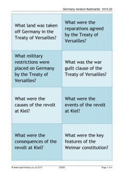 Germany revision flashcards: 1919-23