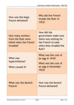 Germany revision flashcards: 1923-29