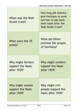 Germany revision flashcards: 1929-33