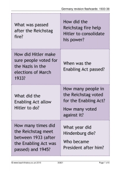 Germany revision flashcards: 1933-38