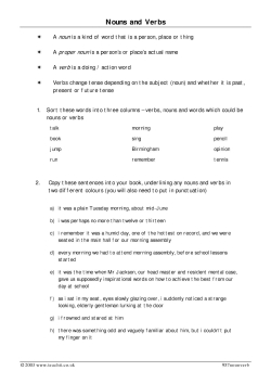 Nouns and verbs