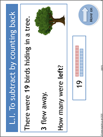 2-digit subtraction – counting back and column subtraction