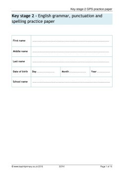 Key stage 2 GPS practice paper