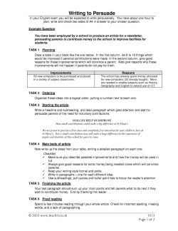 Writing to persuade exam preparation