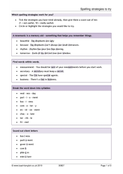Spelling strategies to try