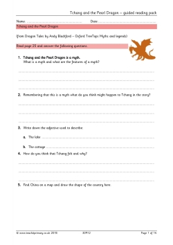 Tchang and the Pearl Dragon - guided reading pack