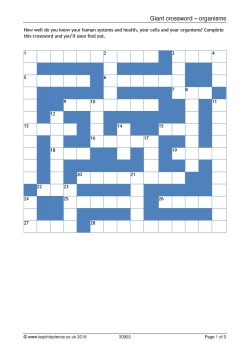 Giant crossword – organisms