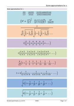 Approximations for pi Approximations for pi