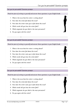 Can you be persuaded? Question prompts