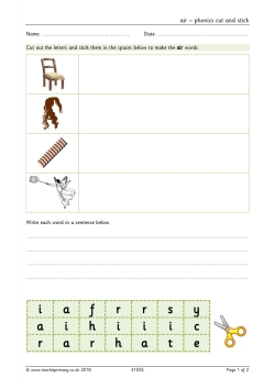 air – phonics cut and stick